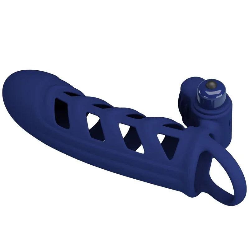 Pretty Love – Altaf Anneau Vibrateur avec Gaine en Silicone Bleu