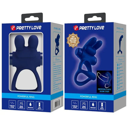 Pretty Love – Francisco Double Anneau Vibrant Lapin Bleu