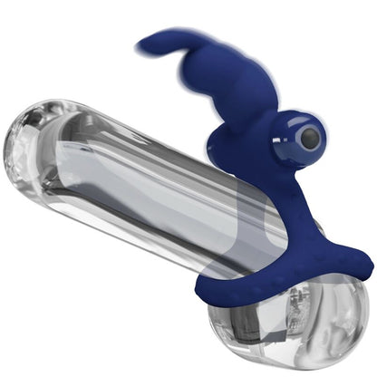 PRETTY LOVE - ANILLO VIBRADOR DOBLE LUCHITO CONEJO AZUL