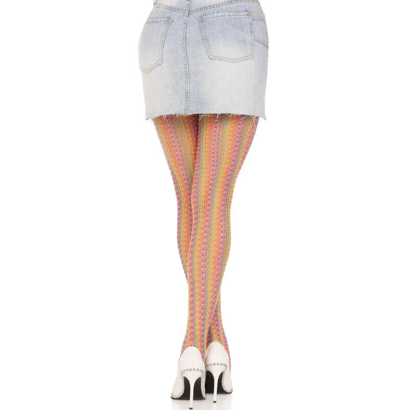 Leg Avenue – Bas au Crochet Multicolore