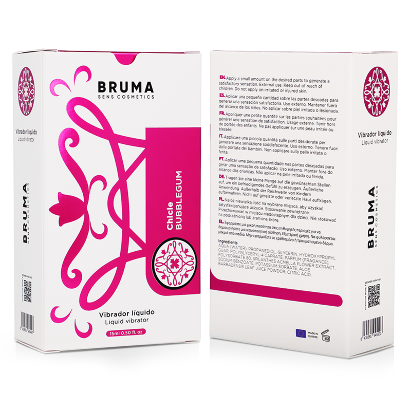 Vibrateur liquide ultra glissant bubblegum 15 ml – Bruma