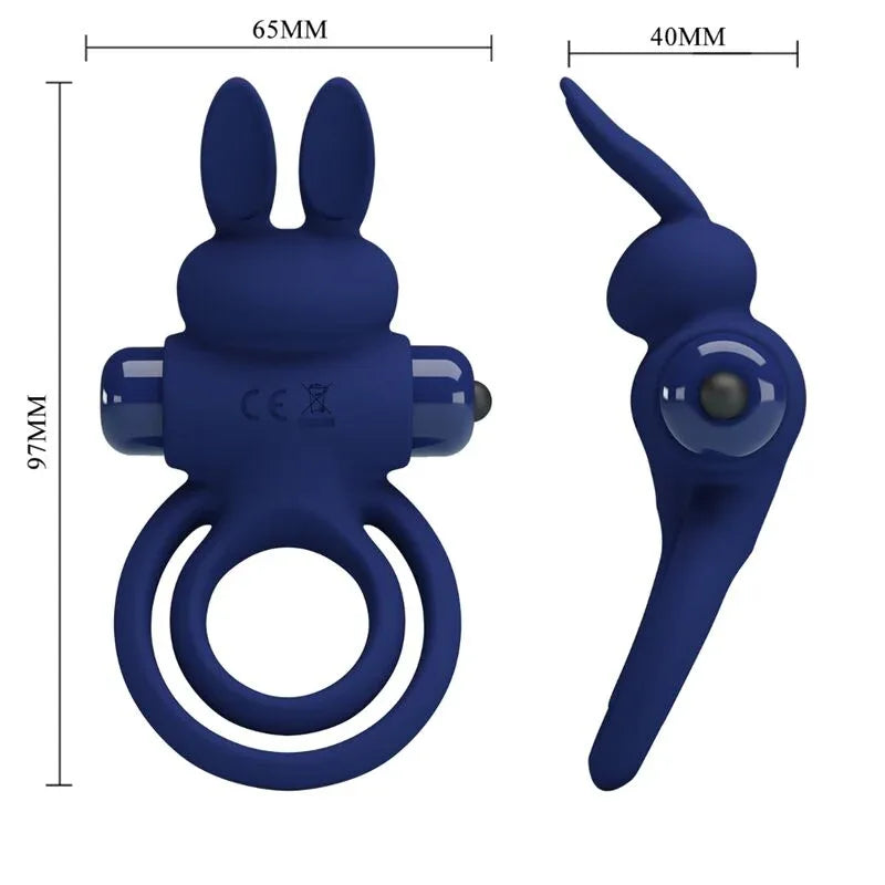 Pretty Love – Darey Double Anneau Vibrant Lapin Bleu