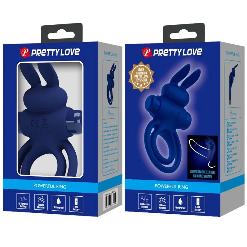 Pretty Love – Darey Double Anneau Vibrant Lapin Bleu