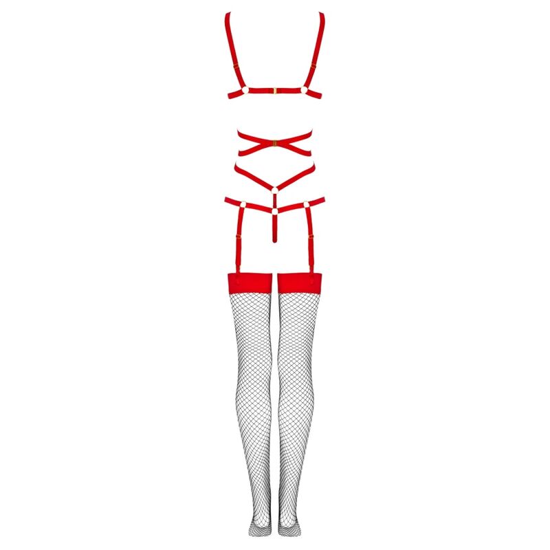 LIVCO CORSETTI FASHION - THIARA LC 20213 CONJUNTO DE BODY + BRAGA ROJA L/XL