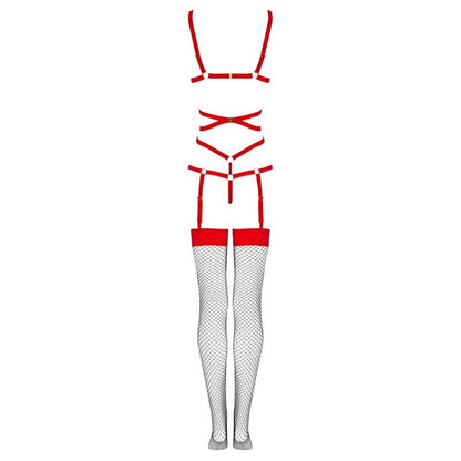 LIVCO CORSETTI FASHION - THIARA LC 20213 CONJUNTO DE BODY + BRAGA ROJA L/XL
