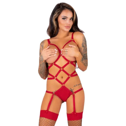 Livco Corsetti Fashion Thiara Lc 20213 Ensemble Corps + Bas Rouge L/XL