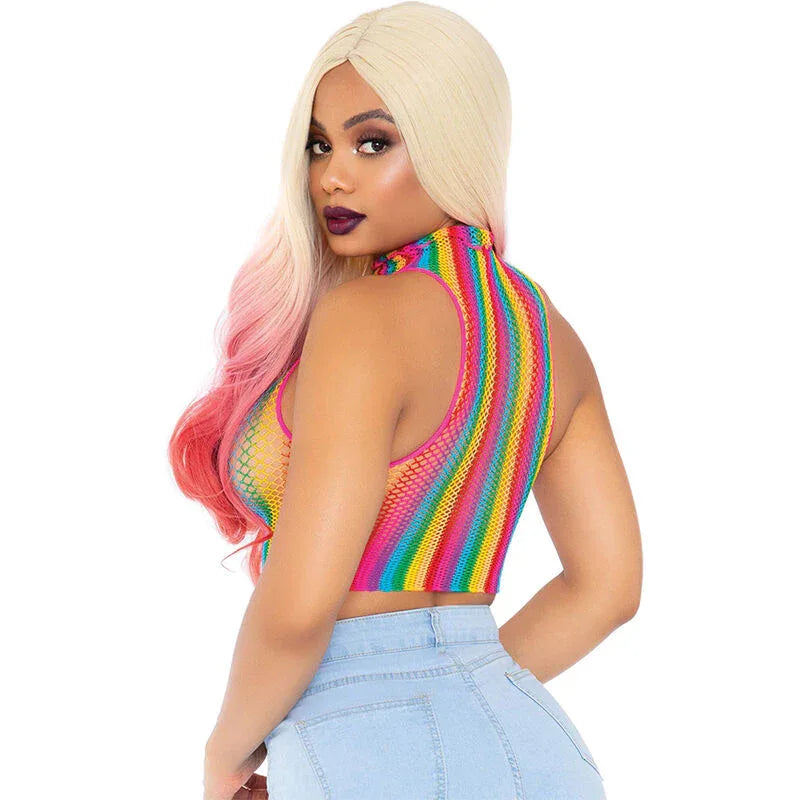 Leg Avenue – Haut en Filet Multicolore