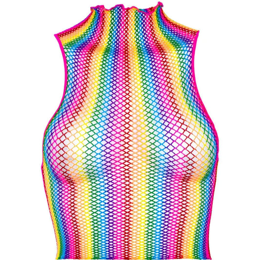 Leg Avenue – Haut en Filet Multicolore