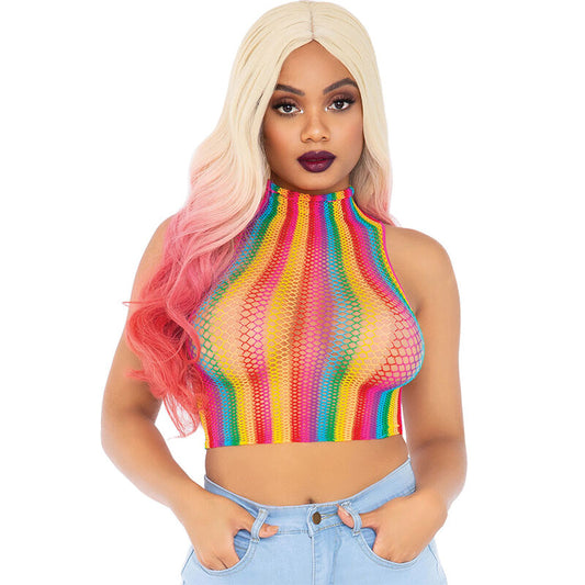LEG AVENUE - TOP DE MALLA MULTICOLOR