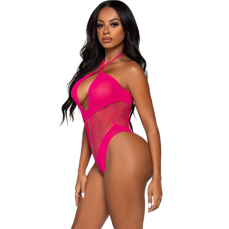 LEG AVENUE - BODY CRUZADO ABIERTO FUCSIA