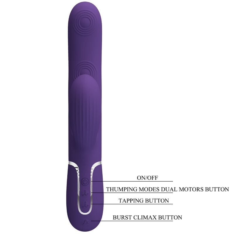 PRETTY LOVE - VIBRADOR DE PUNTO G MULTIFUNCIÓN PERLITA 3 EN 1 MORADO