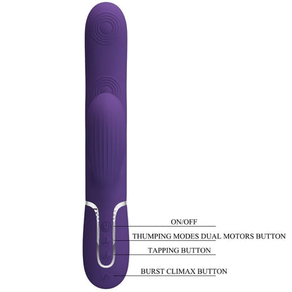 PRETTY LOVE - VIBRADOR DE PUNTO G MULTIFUNCIÓN PERLITA 3 EN 1 MORADO