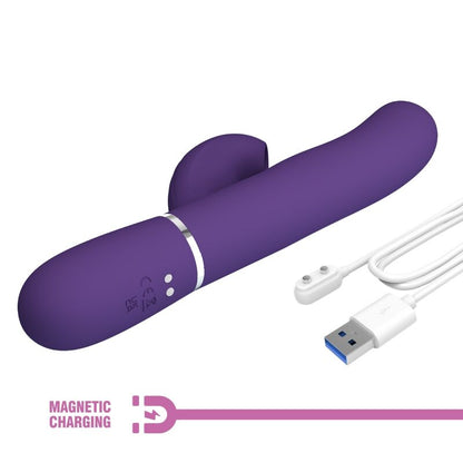 PRETTY LOVE - VIBRADOR DE PUNTO G MULTIFUNCIÓN PERLITA 3 EN 1 MORADO