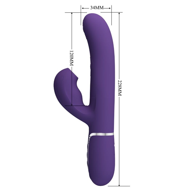 PRETTY LOVE - VIBRADOR DE PUNTO G MULTIFUNCIÓN PERLITA 3 EN 1 MORADO