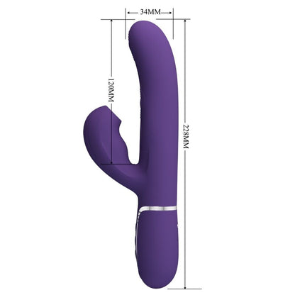 PRETTY LOVE - VIBRADOR DE PUNTO G MULTIFUNCIÓN PERLITA 3 EN 1 MORADO