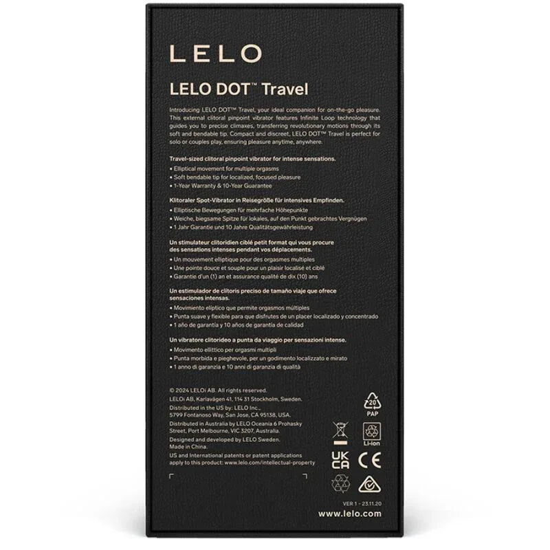Lelo – Dot Travel Stimulateur de Clitoris Violet – Stimulation Immédiate & Plaisir Extrême