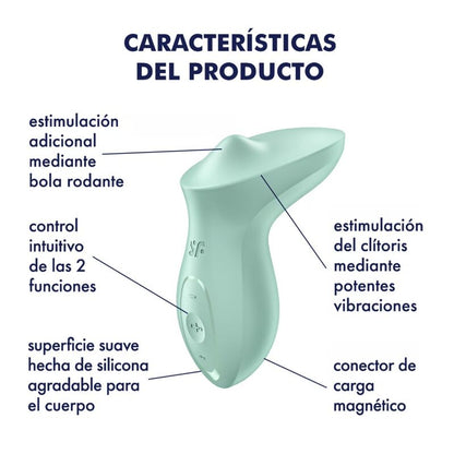 SATISFYER - EXCITADOR VIBRADOR DE CLÍTORIS MENTA
