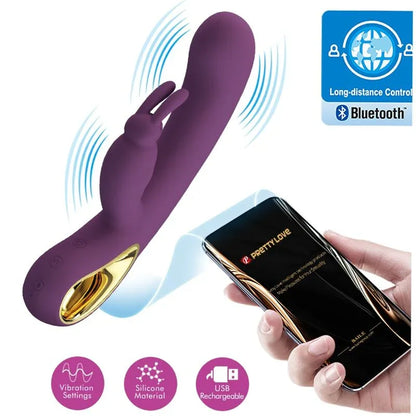 Pretty Love – Liam Vibrateur Lapin et Stimulateur de Point G Violet