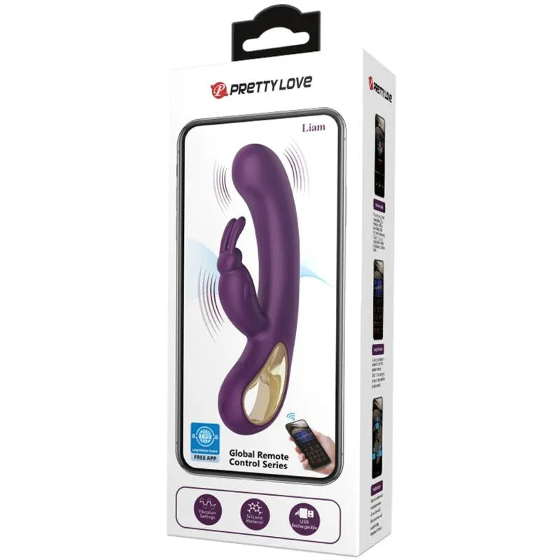 Pretty Love – Liam Vibrateur Lapin et Stimulateur de Point G Violet