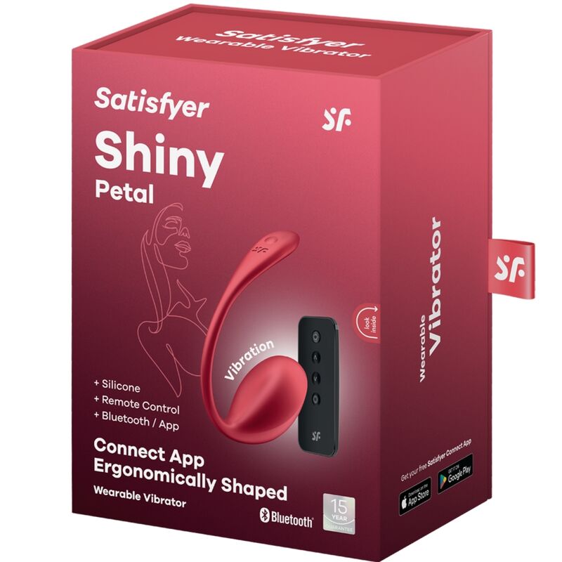 SATISFYER - SHINY PETAL STIMULATEUR À TÉLÉLÉCOMMANDE À DISTANCE G POINT ROUGE APPLICATION GRATUITE