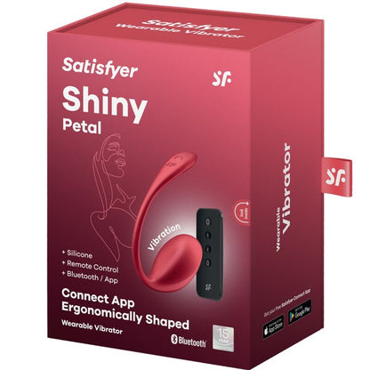SATISFYER - SHINY PETAL STIMULATEUR À TÉLÉLÉCOMMANDE À DISTANCE G POINT ROUGE APPLICATION GRATUITE