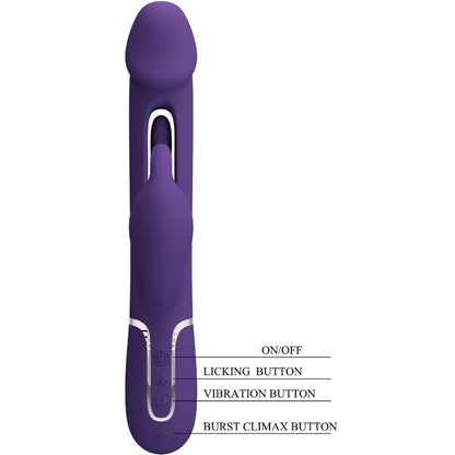 PRETTY LOVE - VIBRATEUR MULTIFONCTION 3 IN 1 KAMPAS RABBIT AVEC LANGUE VIOLET