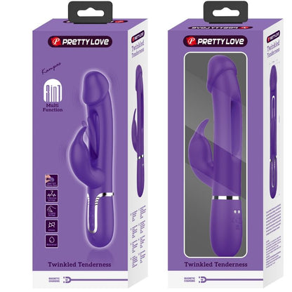 PRETTY LOVE - VIBRATEUR MULTIFONCTION 3 IN 1 KAMPAS RABBIT AVEC LANGUE VIOLET