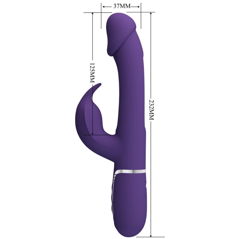 PRETTY LOVE - VIBRATEUR MULTIFONCTION 3 IN 1 KAMPAS RABBIT AVEC LANGUE VIOLET