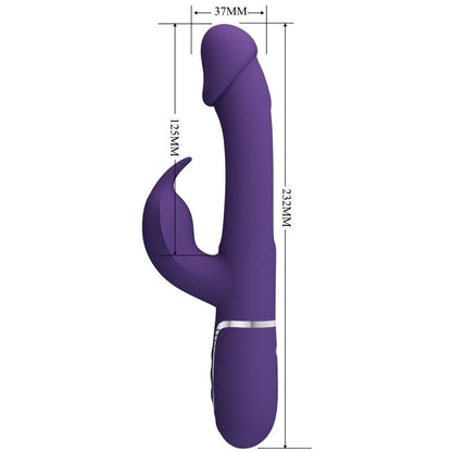 PRETTY LOVE - VIBRATEUR MULTIFONCTION 3 IN 1 KAMPAS RABBIT AVEC LANGUE VIOLET