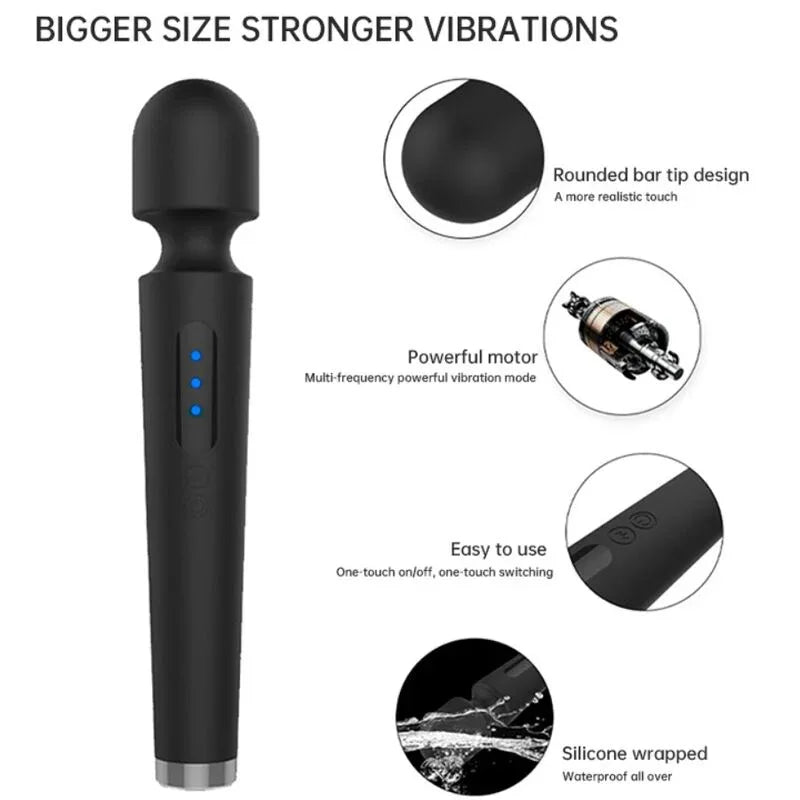 Armony – X Power Grand Massage & Vibrateur 7 Vibrations Noir