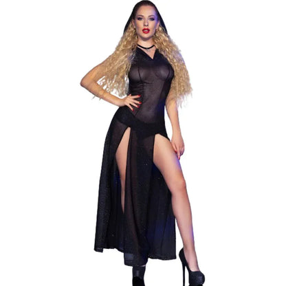 Chilirose Cr 4685 Robe Longue à Capuche Noir S