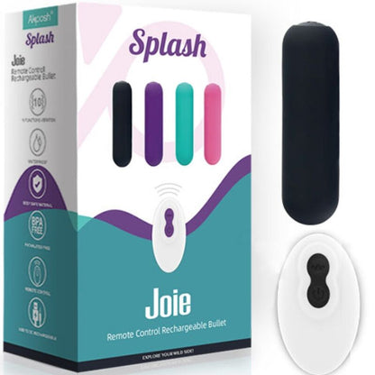 ARMONY - SPLASH JOIE REMOTE CONTROL SILICONE BULLET VIBRATOR 10 VIBRATIONS 75 X 19 CM BLACK