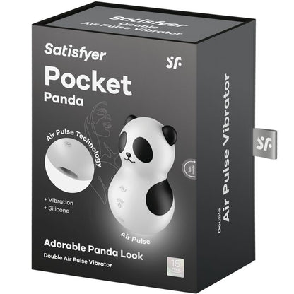 SATISFYER - POCKET PANDA STIMULATEUR &amp; VIBRATEUR NOIR ET BLANC