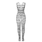 SUBBLIME - 951696 BODYSTOCKING RÉSILLE OUVERT AVEC BRETELLES SUR LES ÉPAULES NOIR TAILLE UNIQUE