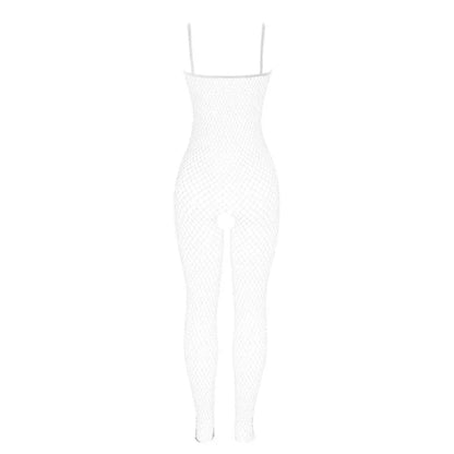 Subblime – 951740 Bodystocking Resille Blanche Entrejambe avec Noeuds taille Unique
