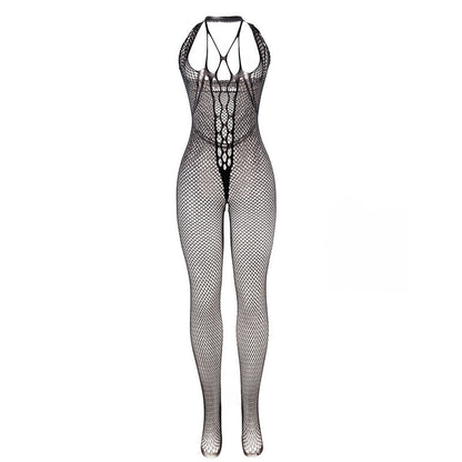 SUBBLIME - 951788 BODYSTOCKING LONG IN RESILLE AVEC BRETELLES SUR LA POITRINE ET LE DOS NOIR TAILLE UNIQUE