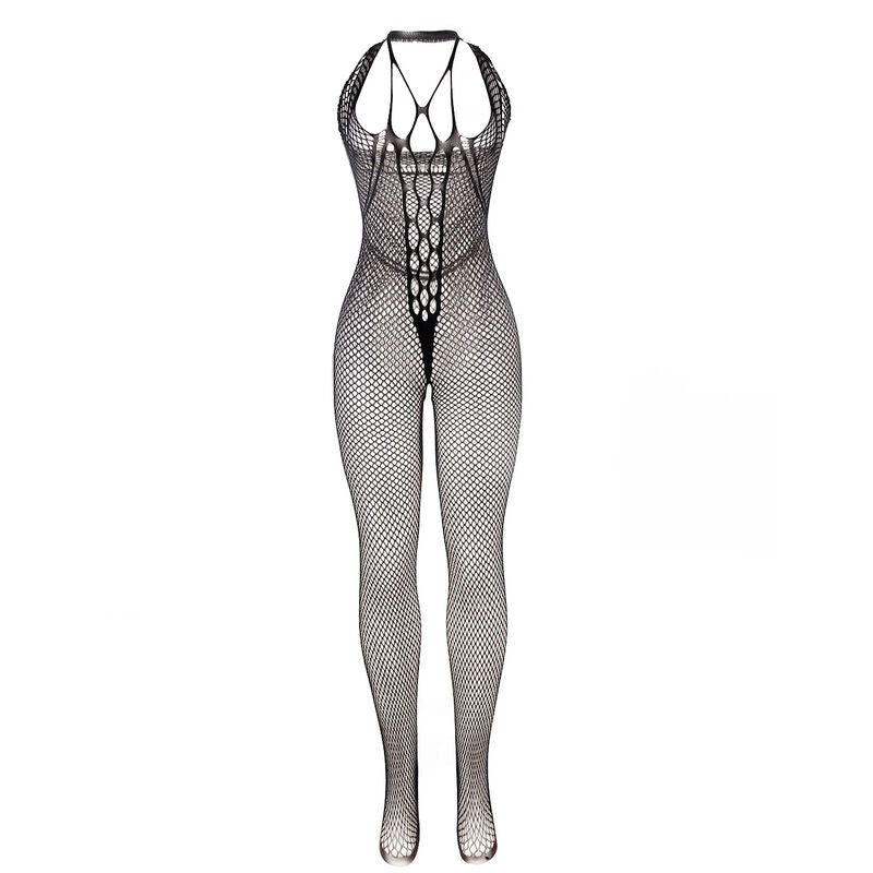 SUBBLIME - 951788 BODYSTOCKING LONG IN RESILLE AVEC BRETELLES SUR LA POITRINE ET LE DOS NOIR TAILLE UNIQUE