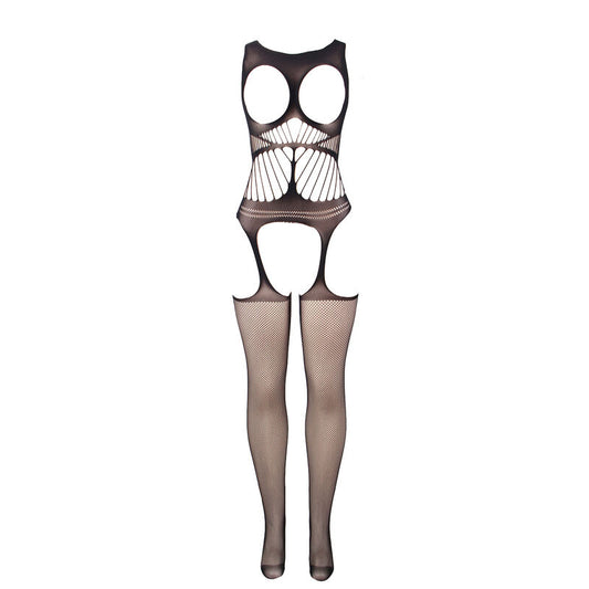 SUBBLIME - 951900 BODYSTOCKING DE RED SIN PELO CON COPA Y HOMBROS ABIERTOS NEGRO TALLA ÚNICA