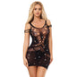 SUBBLIME - 952198 VESTIDO DE RED NEGRO CON DIAMANTES BRILLANTES TALLA ÚNICA