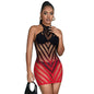 SUBBLIME - 952242 VESTIDO DE MALLA ELÁSTICA CON DEGRADADO ROJO Y NEGRO TALLA ÚNICA
