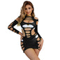 SUBBLIME - 952266 VESTIDO DE MALLA ELÁSTICA MANGA LARGA NEGRO TALLA ÚNICA