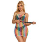 SUBBLIME - 952365 VESTIDO DE MALLA CON HOMBROS DESCUBIERTOS ARCOÍRIS TALLA ÚNICA