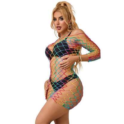 SUBBLIME - 952426 VESTIDO DE MALLA DE MANGA LARGA ARCOÍRIS TALLA ÚNICA