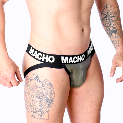 MACHO - MX27GR JOCK CUERO GRIS BEIGE XL