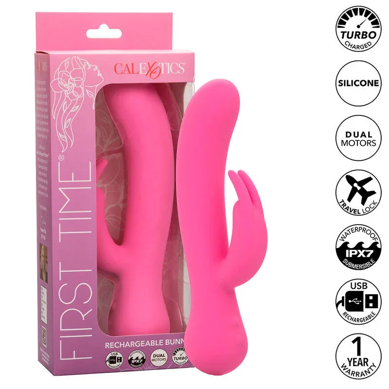 Calexotics – First Time Vibrateur Lapin Rechargeable Rose