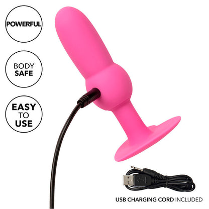 CALEXOTICS - TAPÓN ANAL CON CUENTAS PARA PRIMERA VEZ, SONDA, 10 VIBRACIONES, ROSA