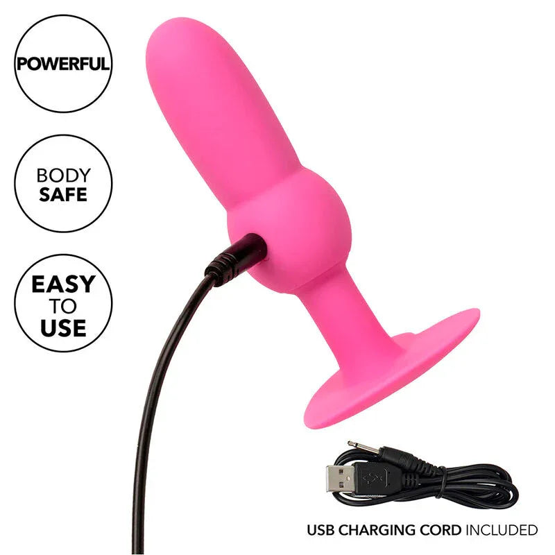 Calexotics – First Time Sonde Anal Plug Perlée 10 Vibrations Rose