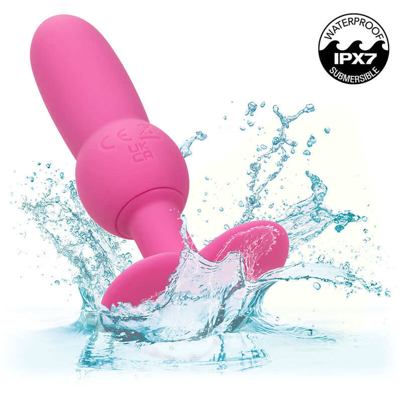 CALEXOTICS - TAPÓN ANAL CON CUENTAS PARA PRIMERA VEZ, SONDA, 10 VIBRACIONES, ROSA