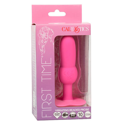 CALEXOTICS - TAPÓN ANAL CON CUENTAS PARA PRIMERA VEZ, SONDA, 10 VIBRACIONES, ROSA
