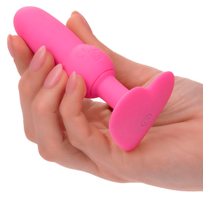 CALEXOTICS - TAPÓN ANAL CON CUENTAS PARA PRIMERA VEZ, SONDA, 10 VIBRACIONES, ROSA